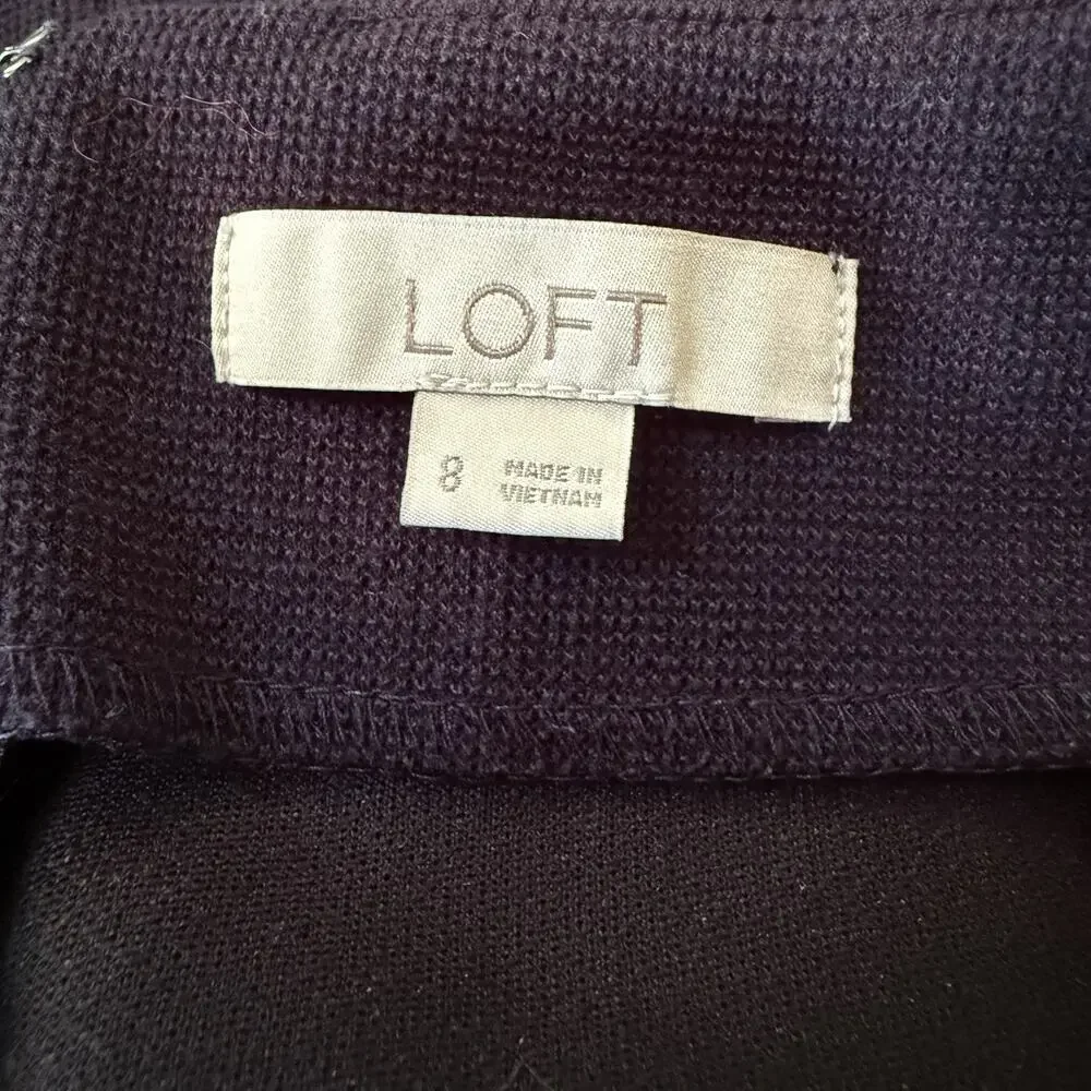 LOFT Size 8 Black Mini Skirt Classic Button Front Detail - Office To Evening